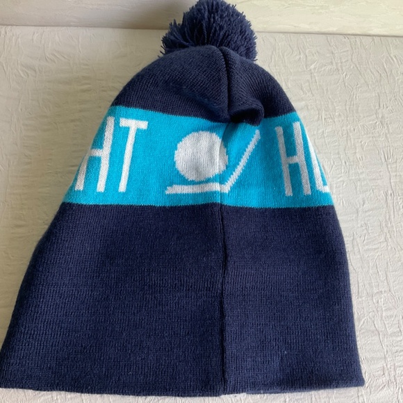 Arborist Adult Unisex Navy Blue Knit Pom Pom Acrylic Hockey Night Winter… - Picture 2 of 5